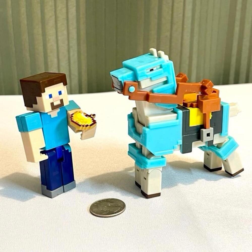 Minecraft Steve And Armored Horse Figures